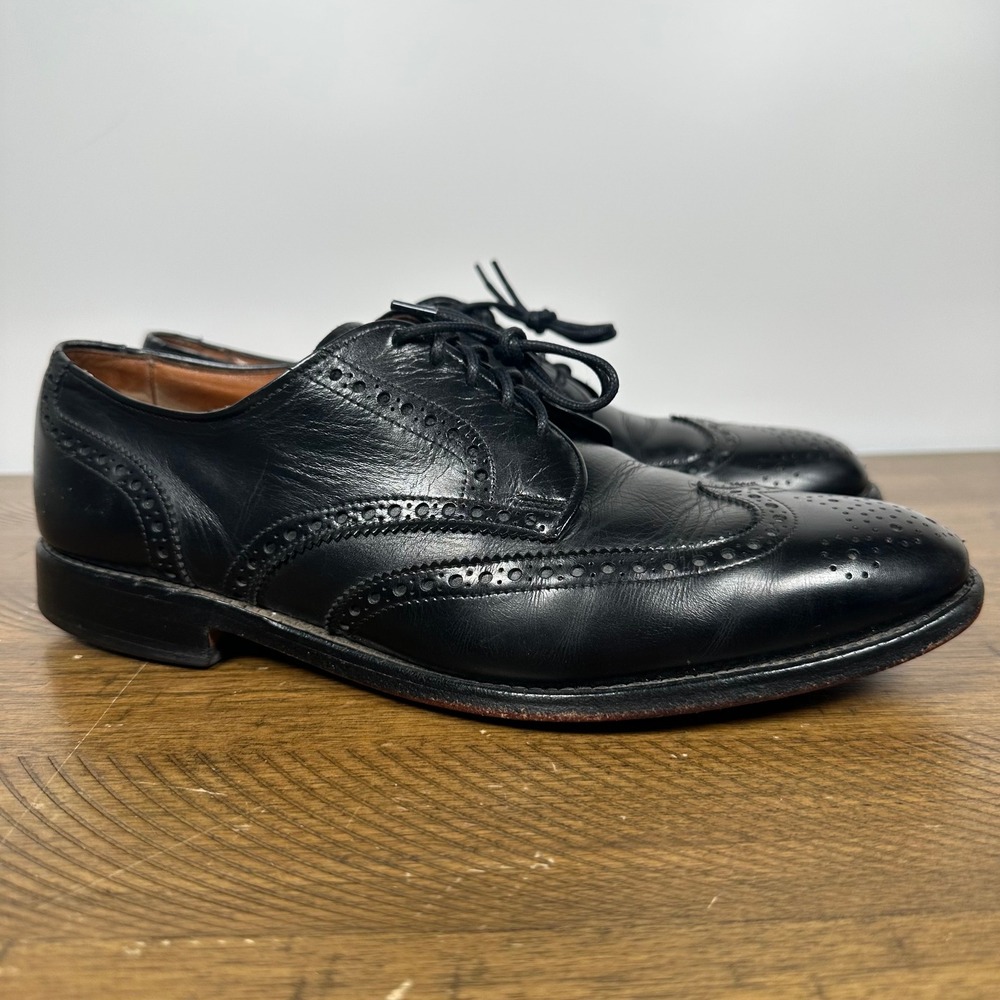 Allen Edmonds Shoes Mens 9 E Black Ashland Wingtip Brogue Derby Leather Dress
